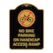 Signmission No Bike Parking on Handicap Access Ramp, Black & Gold Aluminum Sign, 18" x 24", BG-1824-23855 A-DES-BG-1824-23855 - alternate 1